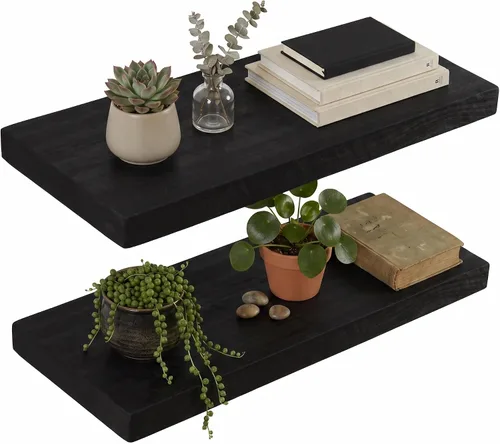 Vista 39 de joelsantiques Estantes flotantes de madera de 24 pulgadas para pared, 24 x Beige