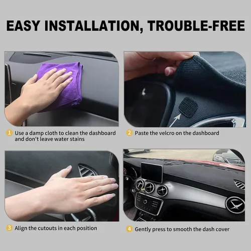 Vista 6 de Protector para tablero de automóvil Compatible con Toyota Sienna 2004 2005 2006 2007 2008 2009 2010 (Beige)