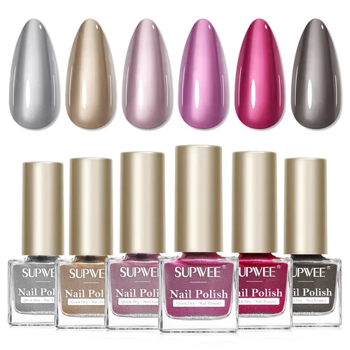 Vista 10 de Juego de esmaltes de uñas de secado rápido, esmalte de uñas regular sin gel de secado rápido, esmalte de uñas de uñas de secado rápido, salón