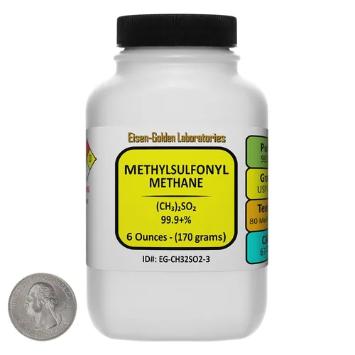 Vista 8 de Metilsulfonil metano [(CH3)2SO2] 99.9+% USP polvo de grado alimenticio 1.1 Lb en tres botellas