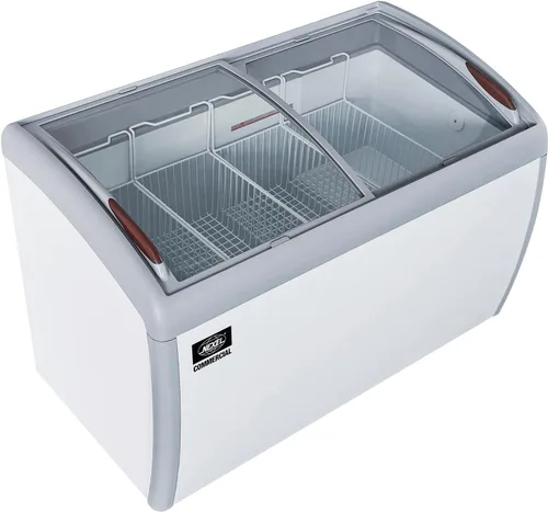 Vista 2 de Nexel Congelador de helado, tapa de vidrio curvada, 49"W