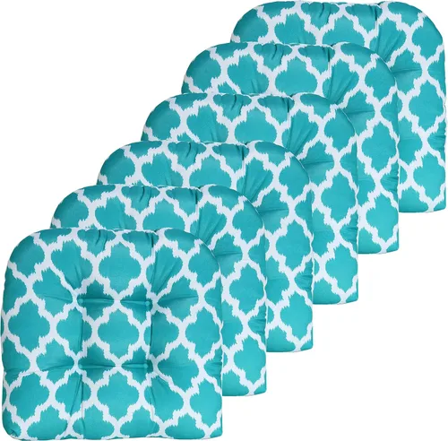 Vista 12 de Sweet Home Collection - Cojines para silla de patio y exterior, almohadillas prémium con relleno grueso y cómodo de fibra, mechones, 19 x 19 Negro