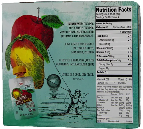 Vista 2 de Trader Joe's Trituradoras de salsa de frutas orgánicas de manzana y mango