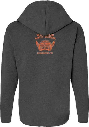 Vista 2 de Harley-Davidson - Sudadera con capucha de forro polar para mujer, color negro lavado