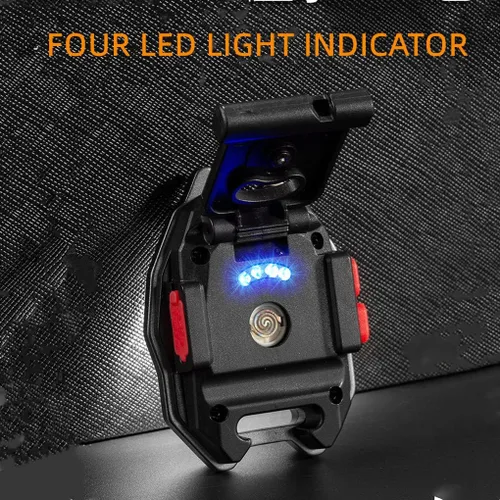 Vista 8 de Taoke Mini luz de trabajo COB con función de abrebotellas, soporte ajustable, silbato, encendedor de cigarrillos, soporte de base magnética