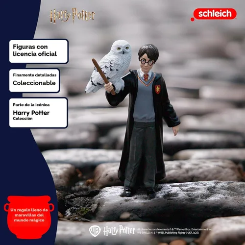 Vista 6 de Schleich Harry Potter - Juego de 2 piezas de Harry Potter con juguete de búho de nieve, figuras coleccionables del mundo mágico para niños y adultos