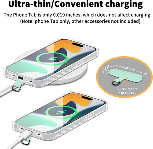 Vista 3 de TACOMEGE Phone Tether Tab for iPhone, Cell Phone Lanyard Patch, Phone Strap Replacement Part for All Full Phone Cases