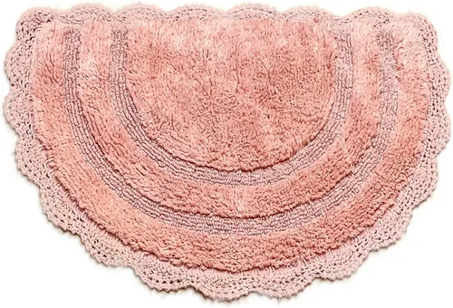 Vista 73 de Chardin home Alfombra de baño de ganchillo beige, alfombra de baño ovalada 100% algodón con borde de ganchillo artesanal hecho a mano, alfombra