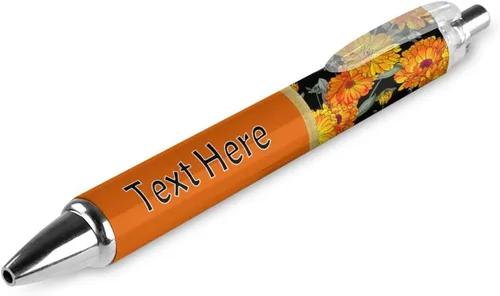 Vista 24 de Bolígrafos personalizados con estampado de leopardo negro y azul con punta de lápiz capacitivo, bolígrafos grabados personalizados con nombre