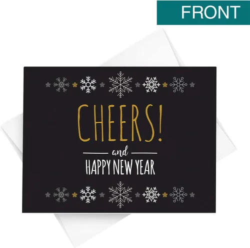 Vista 2 de Tarjetas de felicitación de Año Nuevo 2026 – Navidad negra y dorada, Año Nuevo, saludos festivos, invitaciones, agradecimientos, regalos y regalos