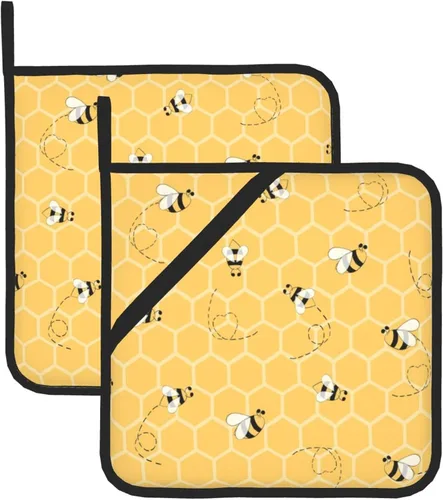 Vista 9 de Juego de 2 soportes para ollas de libélula de primavera con diseño de hojas de helecho botánico para cocina, decorativas, resistentes al calor