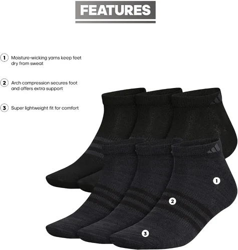 Vista 2 de adidas Men's Superlite Low Cut Socks (6-Pair)