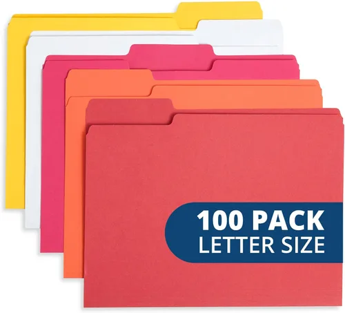 Vista 15 de Blue Summit Supplies 100 carpetas de archivos, cartas, colores surtidos