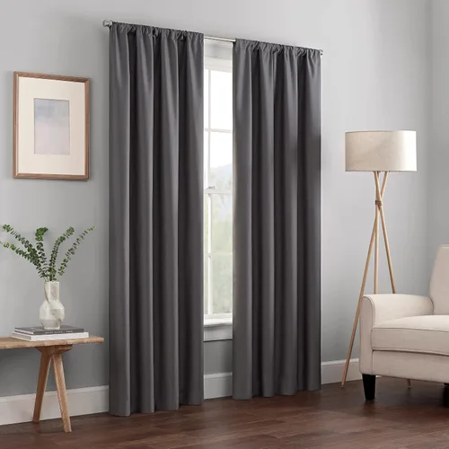 Vista 21 de ECLIPSE Kendall - Cortina térmica opaca moderna con bolsillo para cortinero, para dormitorio o sala de estar (1 panel), 42 x 54 pulgadas, alcachofa