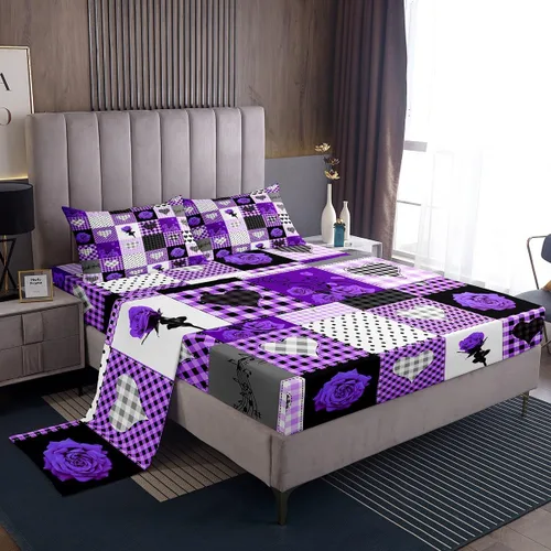 Vista 18 de Juego de sábanas femeninas de flores de rosas rojas, tamaño individual, juego de ropa de cama para el día de San Valentín, decoración de habitación