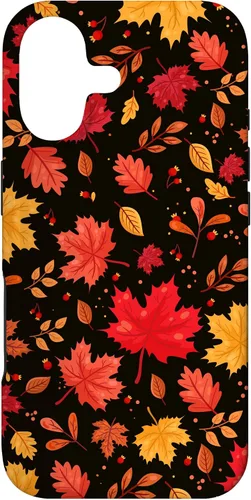 Vista 32 de iPhone 11 Pro Halloween Pattern Fall Leaves Pattern - Funda de la temporada de otoño