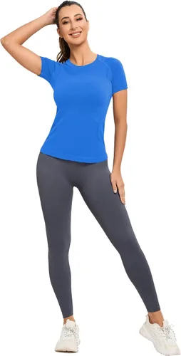 Vista 4 de MathCat Camisas de entrenamiento para mujer, camisetas de entrenamiento para mujer, camisas de manga corta para yoga, camisas de gimnasio suaves