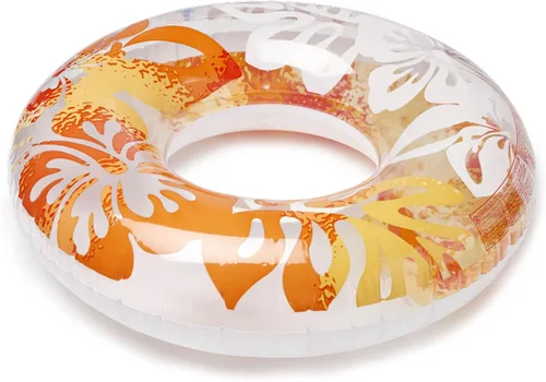 Vista 4 de INTEX 59251EP Tubo inflable tropical transparente: diseño gráfico floral, diámetro de 36 pulgadas, capacidad de peso de 132 libras, un tubo