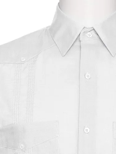 Vista 2 de Camisa Guayabera de manga corta para hombre de lino cubano