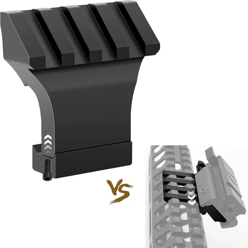 Vista 3 de 45 Degree Offset Rail Mounts,4 Slots Offset Picatinny Rail Mount Low Profile Aluminum Angled Rail Adapter & Wrench