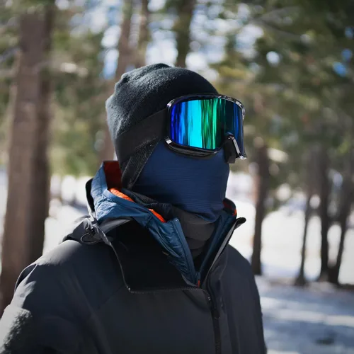 Vista 7 de Polaina de cuello de invierno, máscara de esquí, media pasamontañas, máscara facial para actividades de clima frío