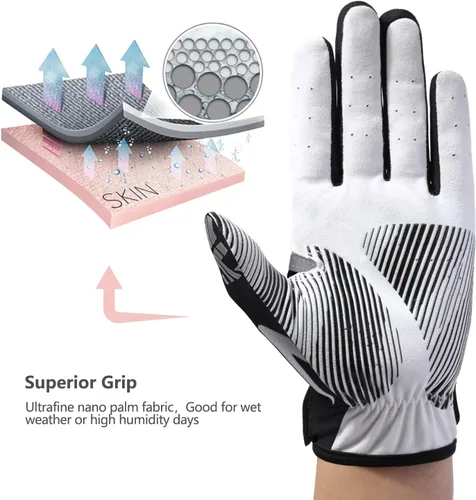 Vista 3 de Guante de golf para hombre, cuero transpirable con excelente agarre y guante de golf duradero y duradero, perfecto para adultos, ideal