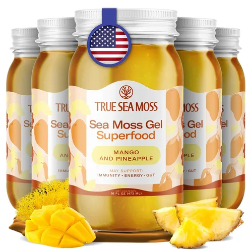 Vista 10 de TrueSeaMoss - Gel de musgo marino irlandés, cultivo silvestre, hecho con algas secas y frescas, apoyo para la salud y la digestión, fabricado