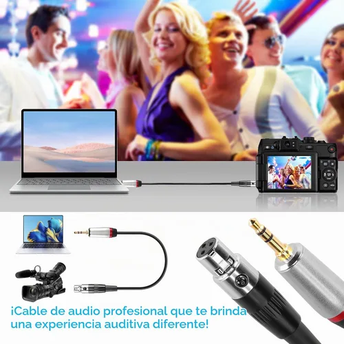 Vista 3 de CERRXIAN Mini XLR hembra a 0.138 in cable de audio estéreo de 3 pines Mini XLR hembra a 1/8 pulgadas TRS cable adaptador conector para conversión