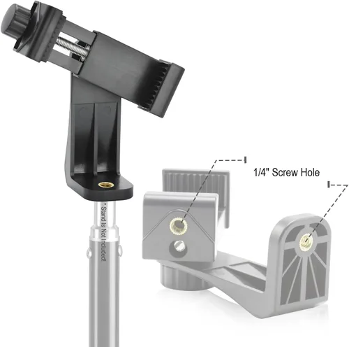 Vista 5 de AGG2452 - Adaptador universal de montaje en trípode para teléfono celular, soporte para teléfono inteligente y obturador remoto de fotos, compatible