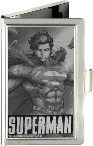 Vista 8 de Buckle-Down Tarjetero BATMAN ARKHAM ASYLUM Joker Pose Plata Cepillada - Pequeño