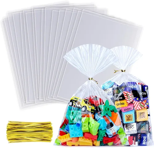 Vista 21 de 200 bolsas de celofán de 5 x 7 pulgadas, bolsas de celofán para dulces, bolsas transparentes de regalo, bolsas para cake pops, bolsas de caramelos