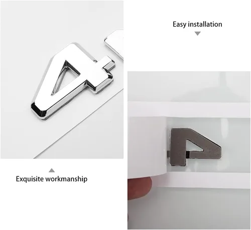 Vista 2 de 4-Matic - Calcomanía adhesiva de emblema para puerta de maletero, guardabarros, parachoques, cromo plateado/plata, para todos los accesorios