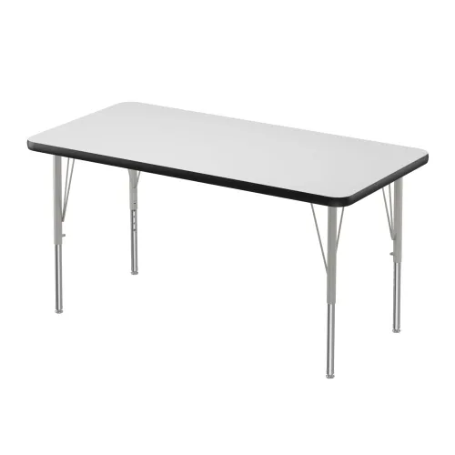 Vista 59 de Correll - Mesa rectangular de actividades para el aula de 30 x 60 pulgadas, altura ajustable (19-29 pulgadas), parte superior de granito gris, borde
