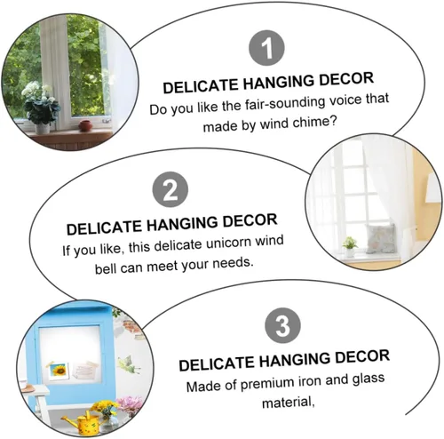 Vista 2 de 2 carillones de viento de unicornio, decoración colgante elegante con colgante de unicornio para decoración del hogar, regalo para amigos
