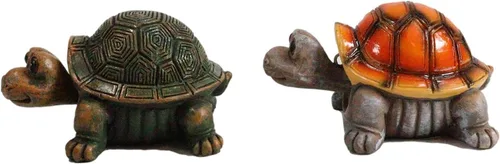 Vista 4 de Ebros - Juego de 4 figuras náuticas marinas coloridas de tortugas marinas, tortugas Bobblehead, símbolo de fortuna y suerte, zen, Feng Shui, playa
