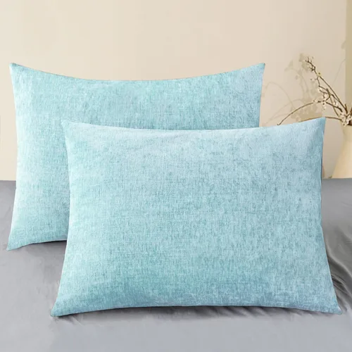 Vista 57 de CaliTime - Paquete de 2 fundas de almohada acogedoras para sofá, decoración del hogar, felpilla suave teñida sólida, 16 x 16 pulgadas, marrón Marrón