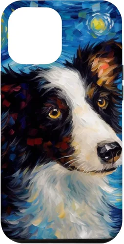 Vista 25 de iPhone 16 Border Collie Starry Night Van Gogh Border Collie Case