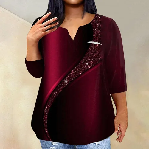 Vista 2 de Camisas de manga larga para mujer, de gran tamaño, con manga hasta el codo, ajuste holgado, suéteres para mujer, vestidos de moda