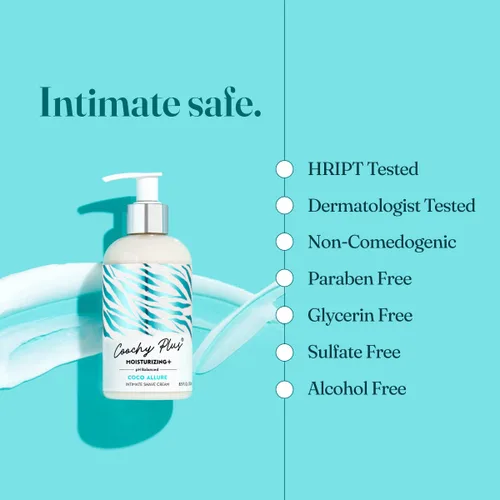Vista 4 de Coochy Plus Crema de afeitar íntima COCO ALLURE para púbico, línea de bikini, axila y más, sin erupciones con fórmula hidratante pendiente