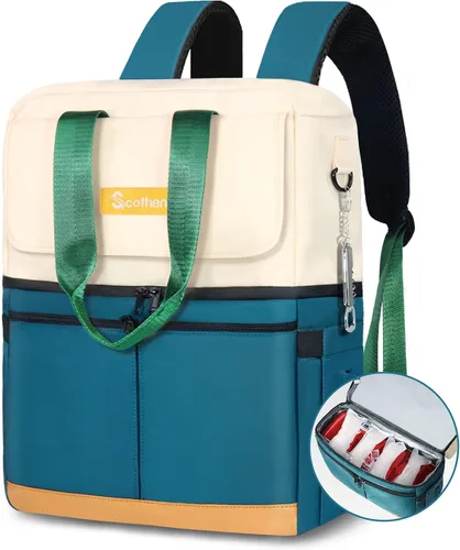 Vista 14 de Scothen Mochila Enfriadora con Doble Cubierta y 12 Paquetes de Hielo - Mantiene 36 Latas Frías por Hasta 24 Horas - Mochila Enfriadora Aislada