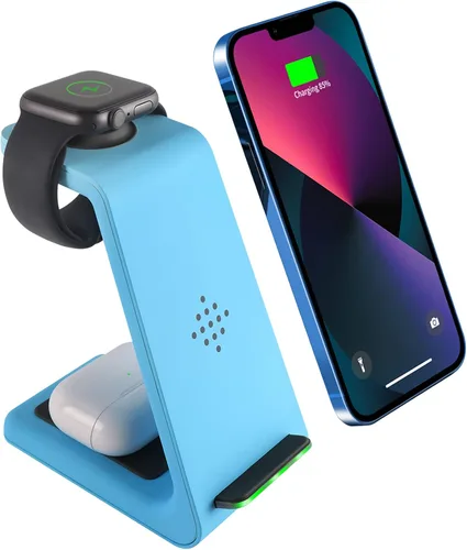 Vista 9 de Cargador inalámbrico para iPhone, YOCUNKER 3 en 1 Qi estación de carga inalámbrica rápida para múltiples dispositivos Apple Watch Series
