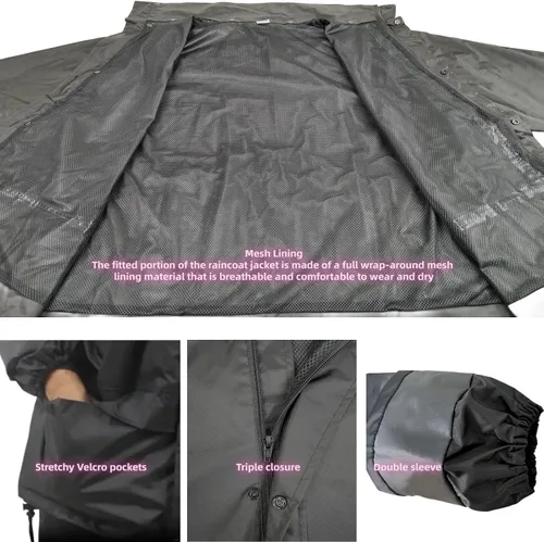 Vista 3 de Chaqueta y pantalones clásicos impermeables con capucha para hombre