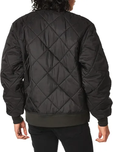 Vista 3 de Dickies Chaqueta de nailon acolchada con diamantes resistente al agua para hombre, Negro