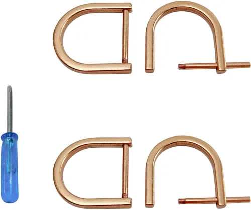Vista 20 de willikiva 4 anillos en D con tornillo de cierre de repuesto para llave de grillete en forma de U, soporte de anillos D, herradura, de cuero
