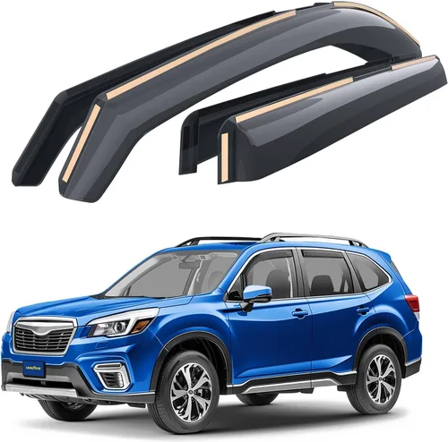Vista 13 de Goodyear Deflectores de ventana inastillables en el canal para camiones Ford F-150 2009-2014 SuperCrew, protectores de lluvia, viseras de ventana