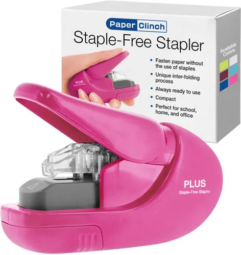 Vista 14 de Plus Paper Clinch - Engrapadora compacta sin grapas, color azul turquesa