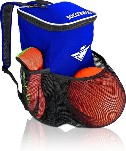Vista 13 de Mochila de fútbol con compartimento para pelotas - Para niños y niñas La bolsa se adapta a todos los equipos de fútbol y equipo de gimnasio (negro)