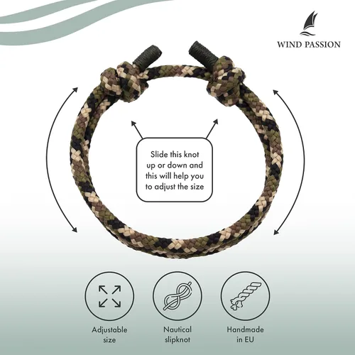 Vista 28 de Wind Passion Pulsera para hombre con cuerda mono con estilo náutico trenzado