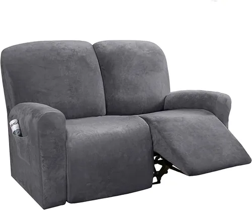 Vista 21 de Funda de terciopelo elástico para sofá reclinable de 1, 2 y 3 asientos, funda de sofá de color liso para mascotas, fundas para sofá de color liso
