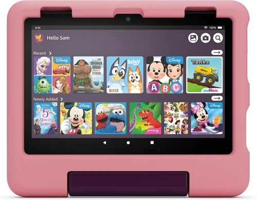 Vista 9 de Funda Amazon reforzada para niños para tablet Fire HD 8 (solo compatible con tablets de 12ª generación). Azul